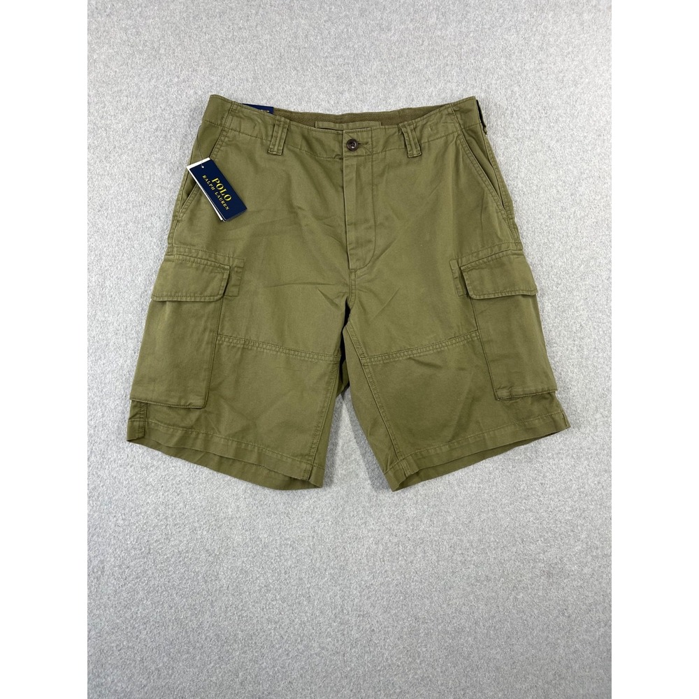 Polo Ralph Lauren Shorts Mens 31 Green Cargo Pockets Relaxed Fit 10" Inseam
